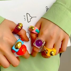 6pcs chunky rings